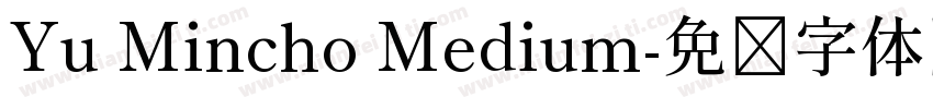 Yu Mincho Medium字体转换